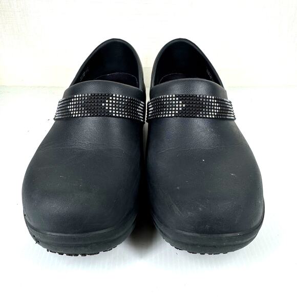 CROCS Nerio Pro II Clogs Women Size 8 Black Chevron Work‎ Shoes Nurse Restaurant - Picture 5 of 10